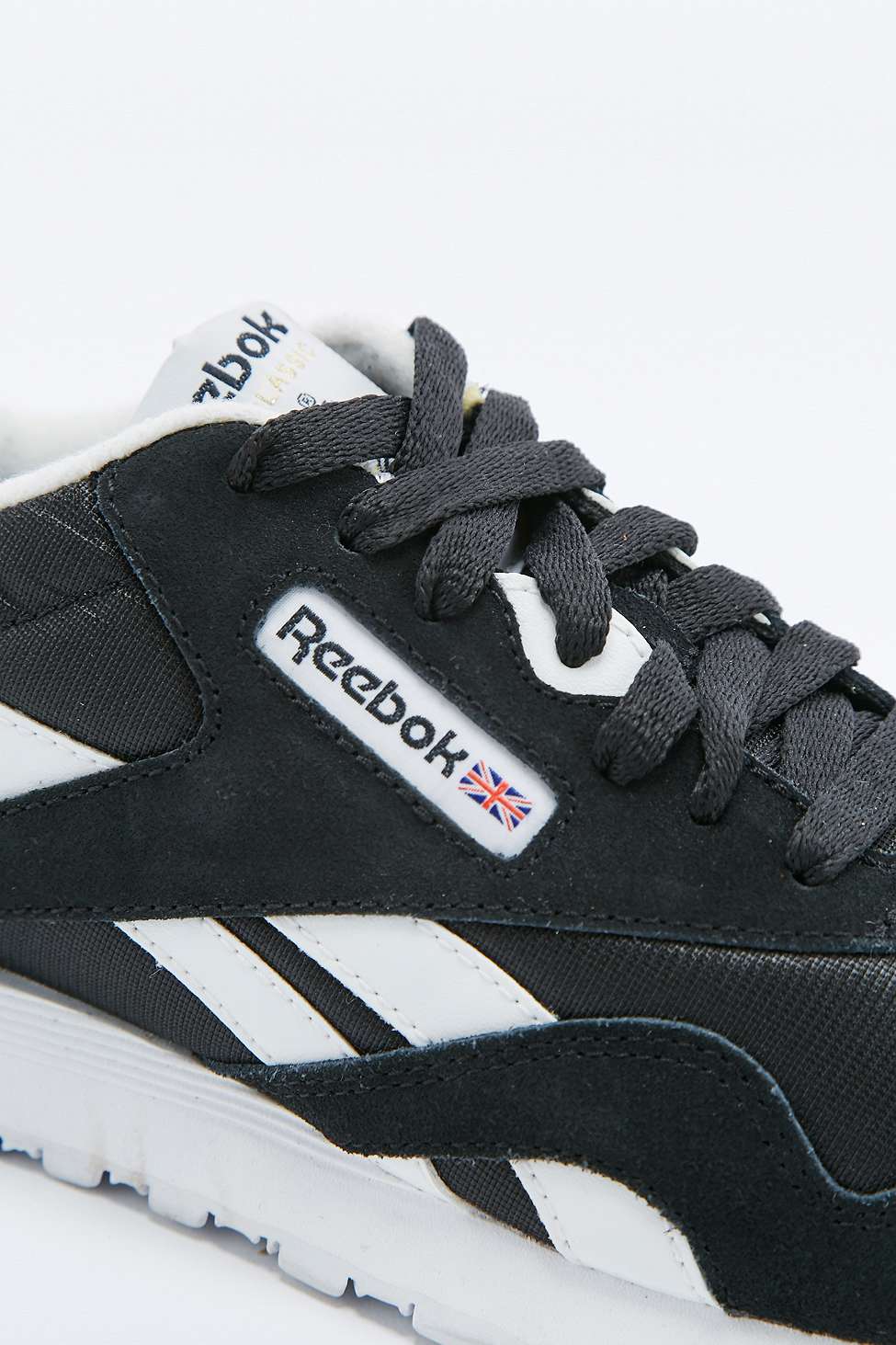 reebok black and white trainers