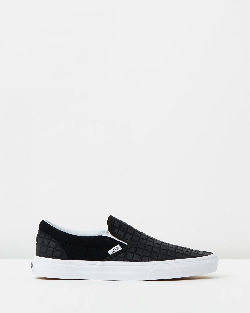 Vans Womens Classic Slip On Suede Checkers Black 1
